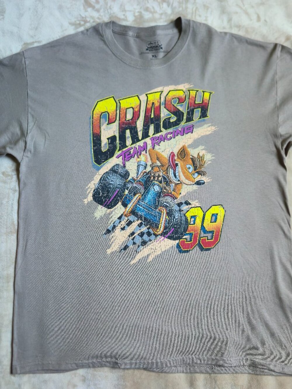 Crash Team Racing Nitro-Fueled Graphic T-Shirt Gray Men's XL Activision Gaming
